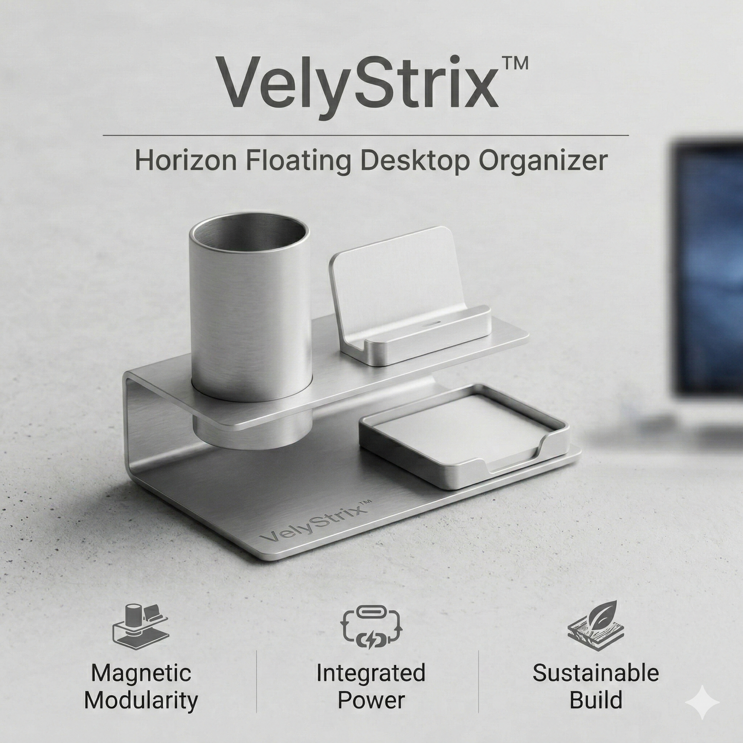 Velystrix™ Horizon Floating Desktop Organizer