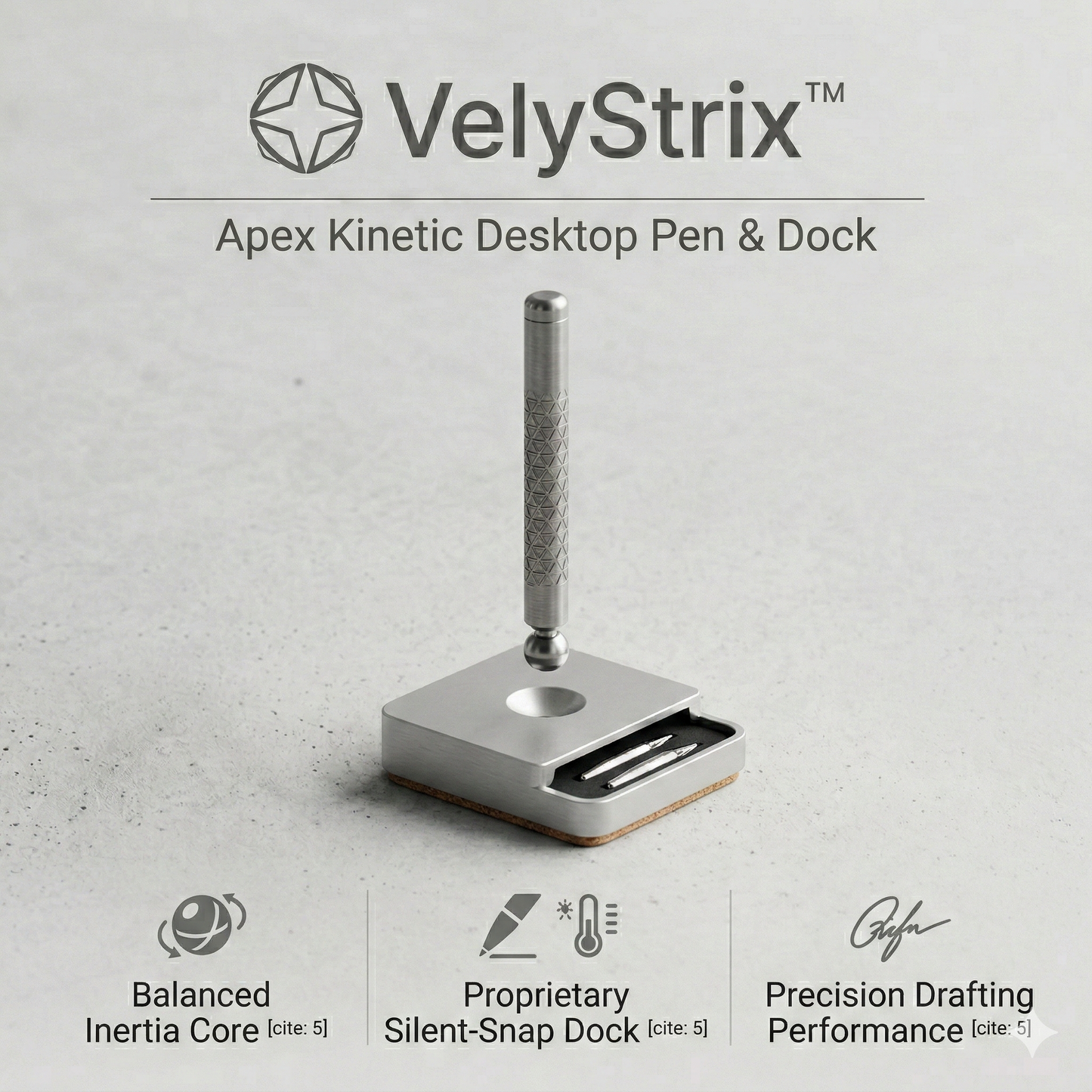 Velystrix™ Apex Kinetic Desktop Pen & Dock