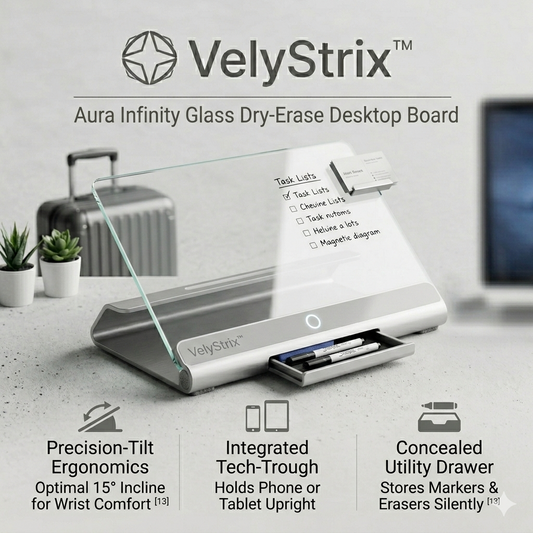 Velystrix™ Aura Infinity Glass Dry-Erase Desktop Board